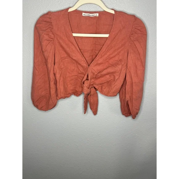 Women's Abercrombie & Fitch Top, Size S, Rust - Picture 3 of 6
